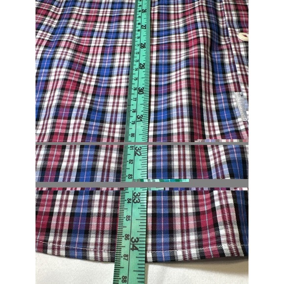 Peter Millar Shirt Mens XL  Blue Plaid 100% Cotton Long Sleeve Button Down - Picture 12 of 13